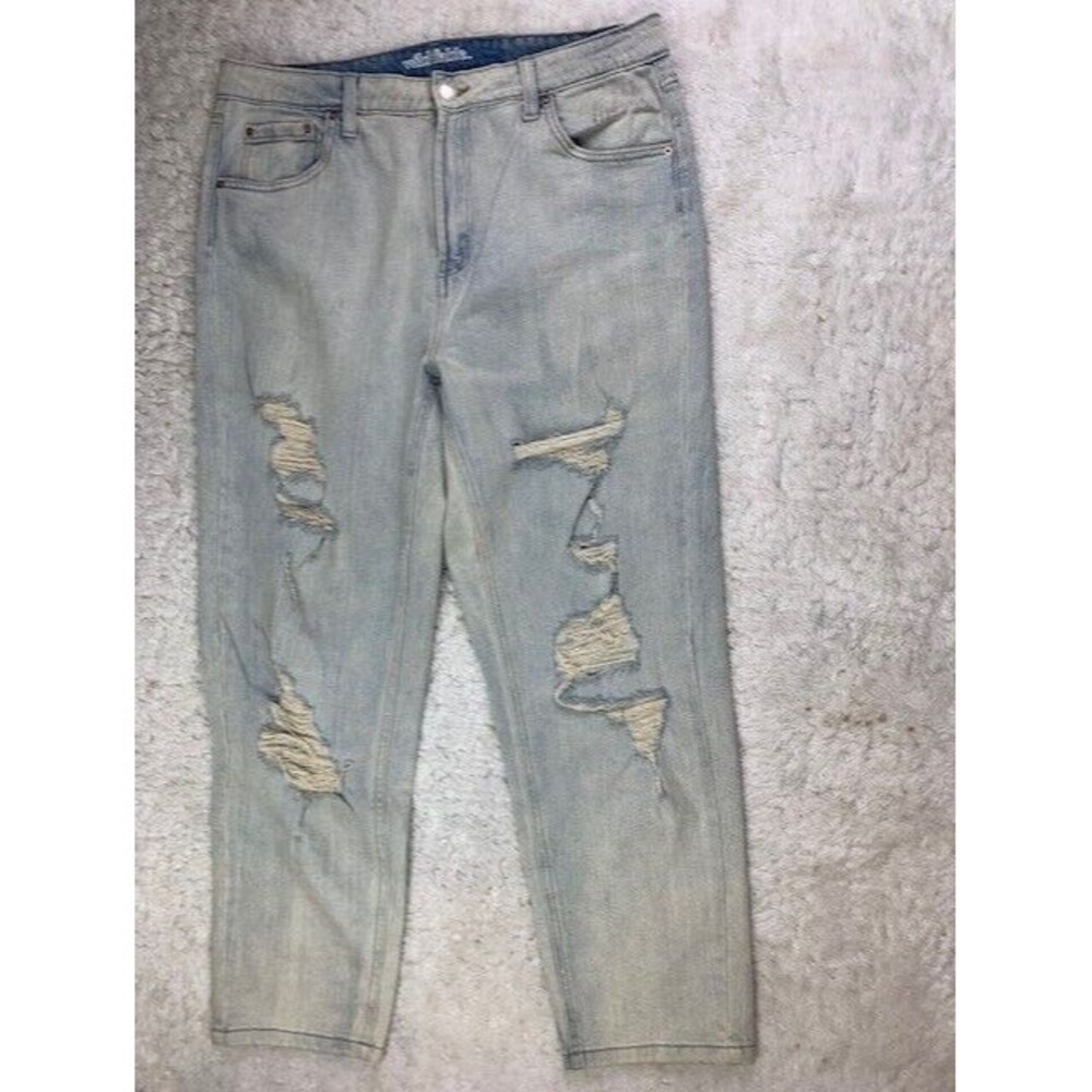 Wild Fable Size 14 Womens High Rise Mom Jeans Tapered Leg Stretch Light Wash